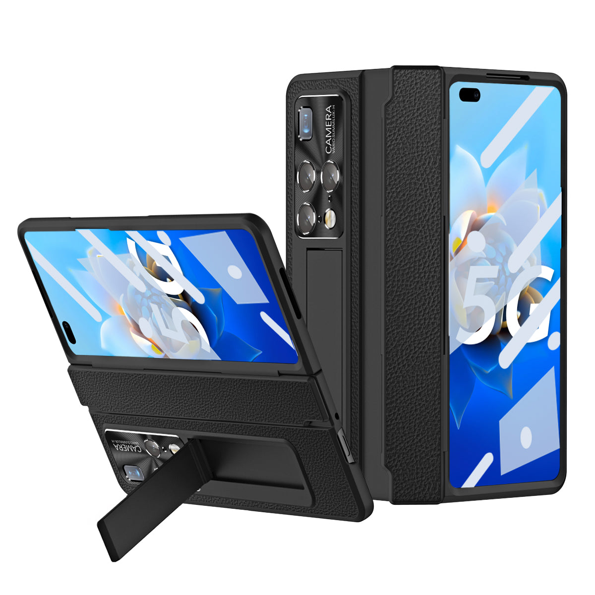 For Huawei Mate X2 Phone Case Scratch-resistant Hinge Protection PU Leather PC Back Cover with Tempered Glass Screen Film For Huawei Mate X2 Phone Case Scratch-resistant Hinge Protection PU Leather PC Back Cover with Tempered Glass Screen Film